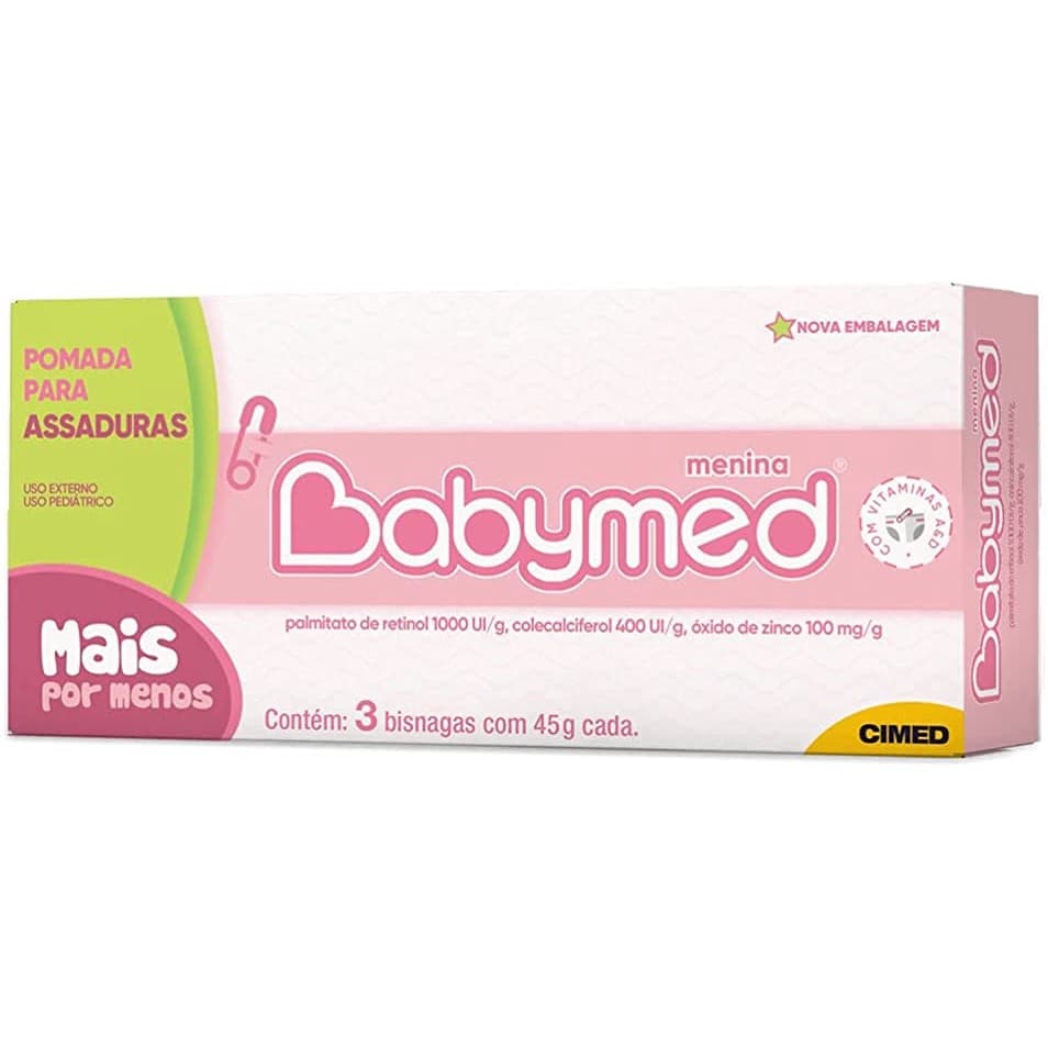 BabyMed Menina Pomada para Assaduras contém 3 bisnagas de 45g