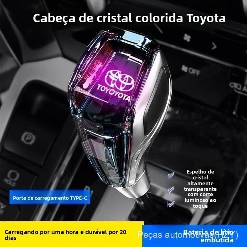 Compatível com Toyota Camry, Corolla, RAV4, Highlander, Manopla de Câmbio de Cristal Luminosa Modificada KWG1 JTHN