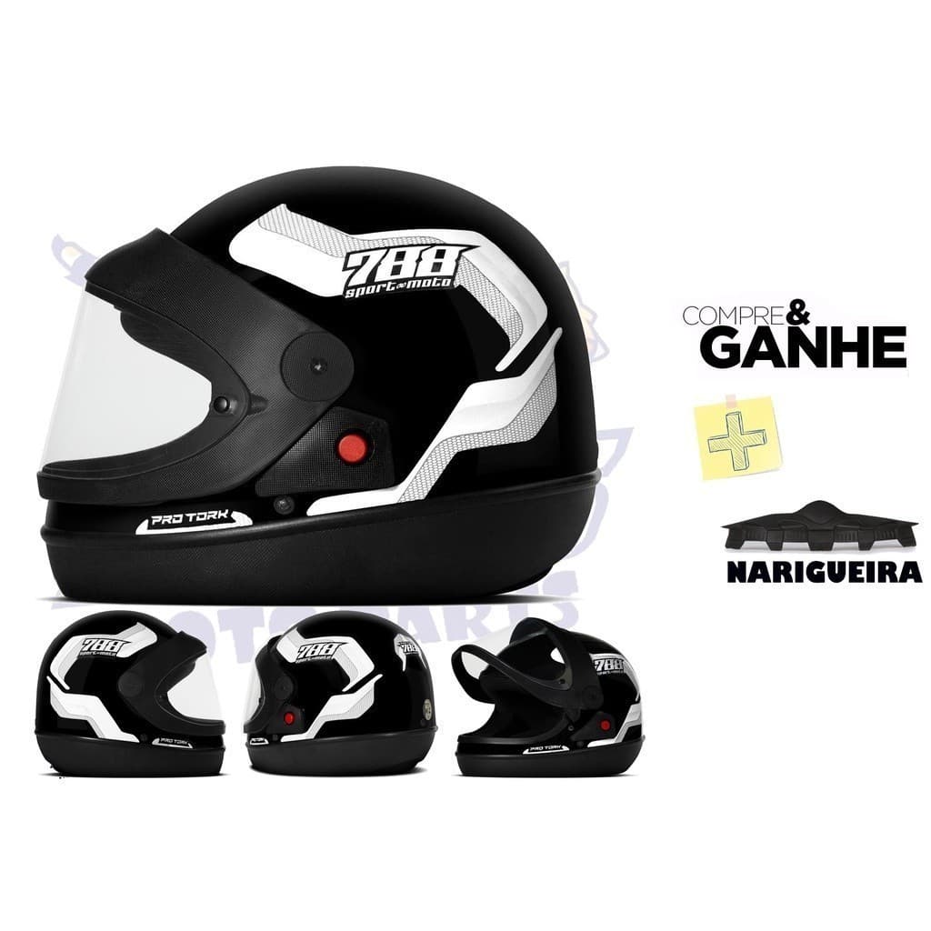 Capacete Moto Automático Mais Pro Tork Sport Moto 788 Azul Escamoteavel Fechado