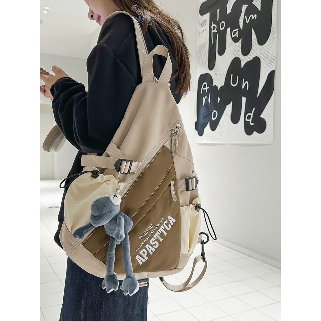 Street Wear multifuncional mochila feminina leve grande capacidade estudante mochila bonito menino ao ar livre ciclismo