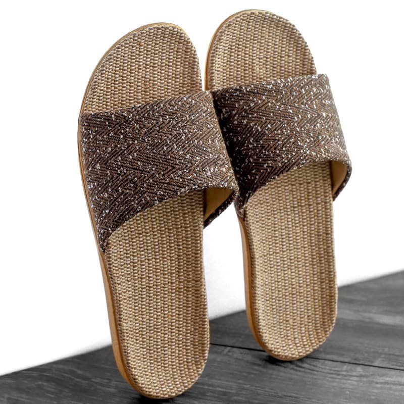 Único puro Natural Rattan grama sandálias de linho chinelos grama de bambu tecido linho antiderrapante masculino Slipp