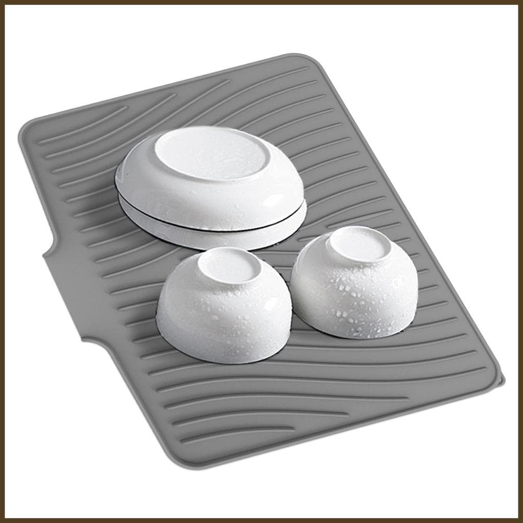 Esteira De Secagem De Cozinha Esteiras Prato De Silicone Para Balcão 40x33cm/15.75x12.99 Polegada Almofada De Drenagem A