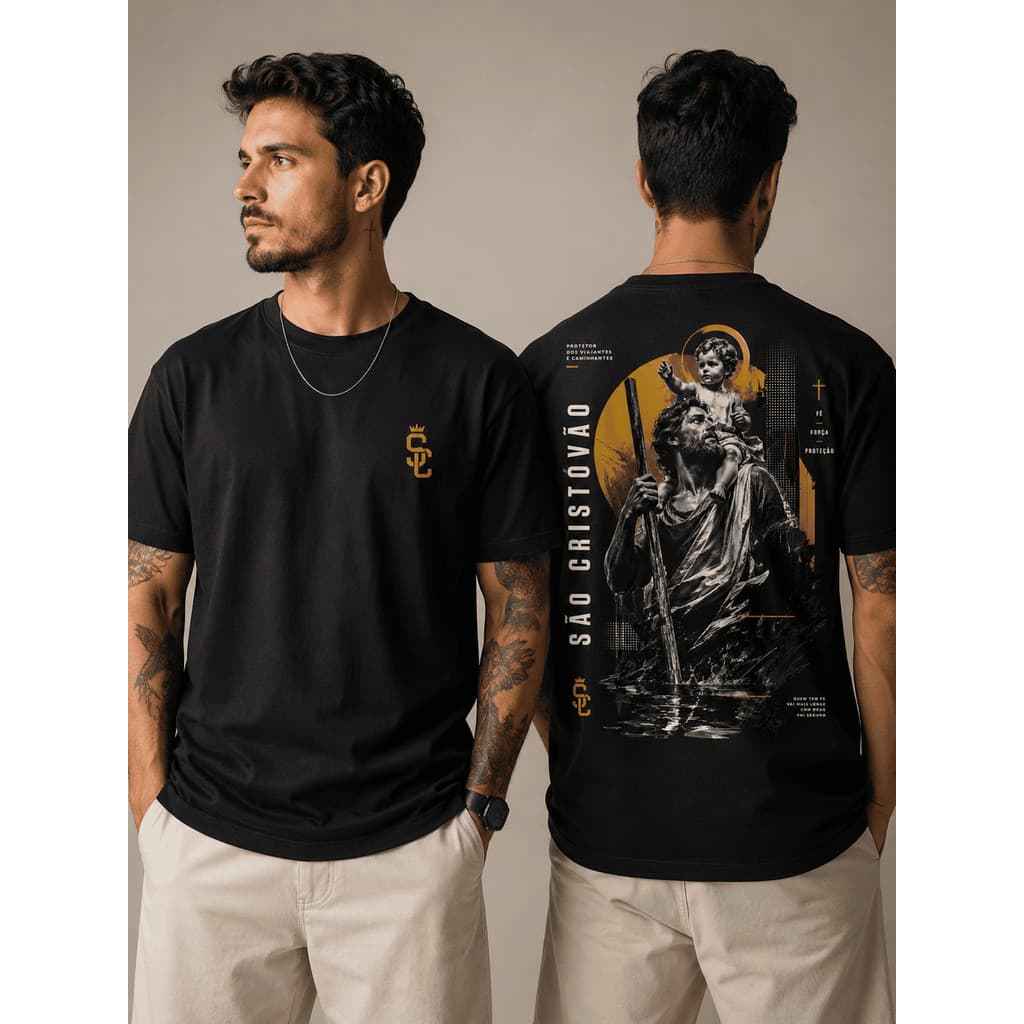 🙏 Camiseta São Cristóvão – Fé, Proteção e Estilo