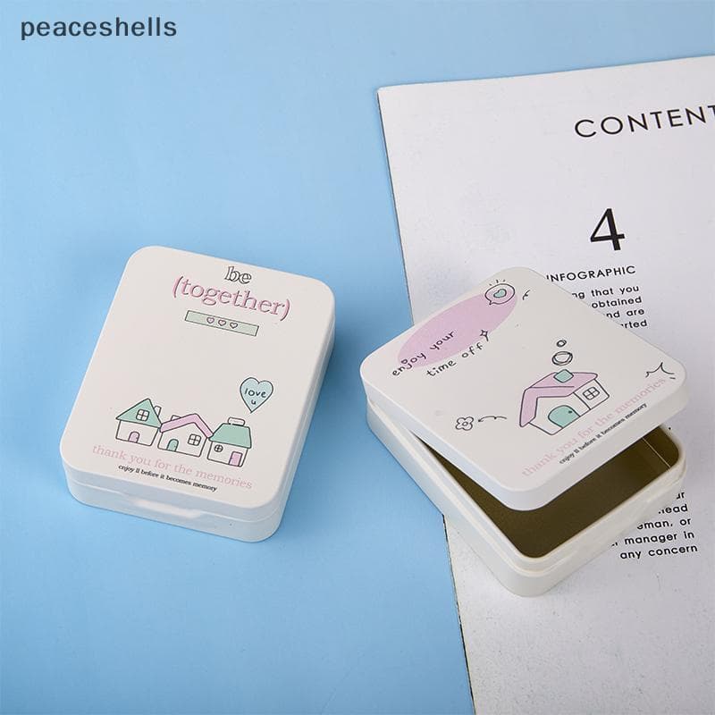 Kawaii Casa Padrão Caixa De Armazenamento Dos Desenhos Animados Ferro Recipiente Caso Pequeno Doces Jóias Desktop Lata
