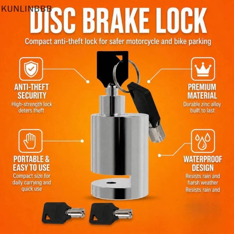KUNLINBBB Moto Freio A Disco Lo Resistente Anti Roubo Segurança À Prova Dwaterproof Água Portátil Para Motocicleta Bicic