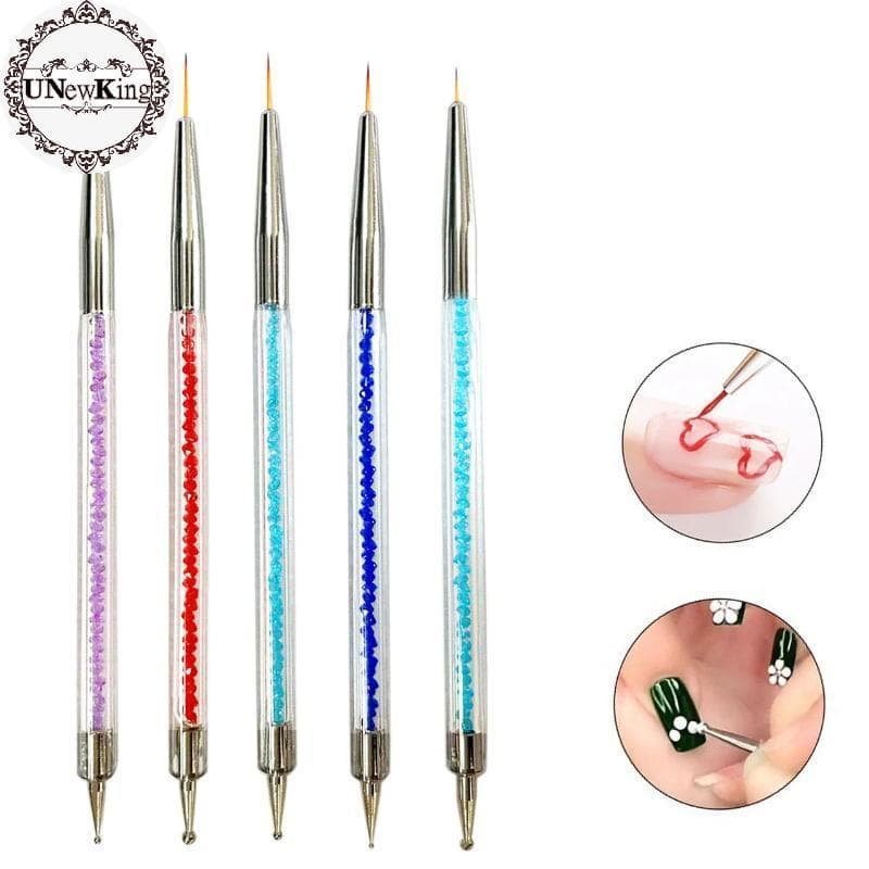 UNewKing Caneta Pontilhadora Para Arte Em Unhas , Conjunto De 5 Peças , Lavável , Acrílico , Desenho , Forro , Pincel ,
