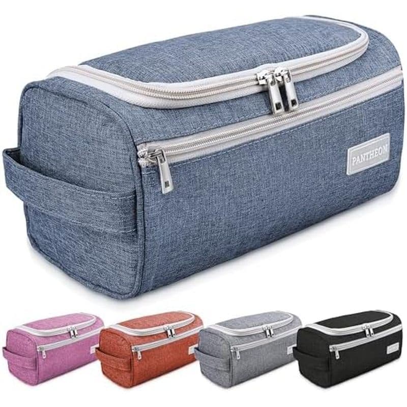 Bolsa De Toalete De Viagem Suspensa Pantheon Para Homens , kit Dopp-Cinza | Gancho De Suspensão , Forro Resistente À Águ
