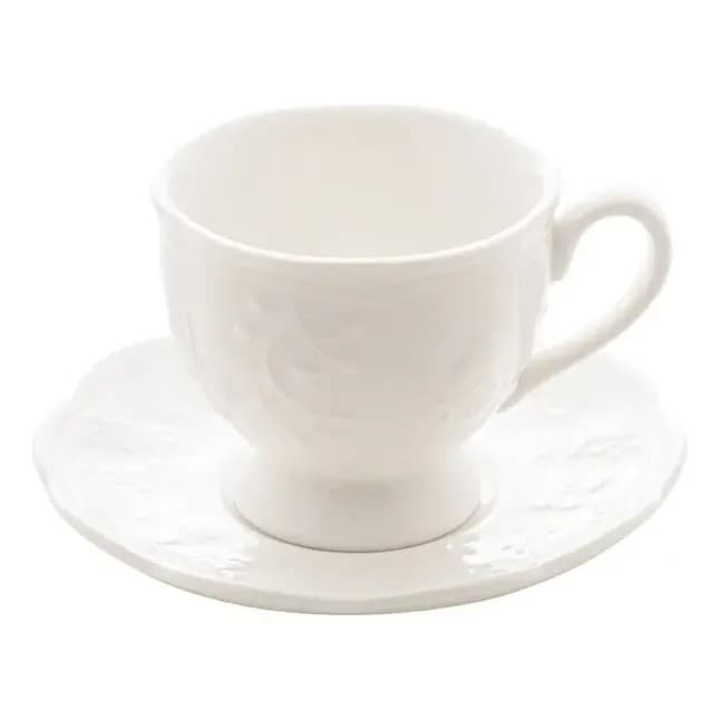 Xícara De Porcela Com Pires Lyor New Butterfly Flower 100ml