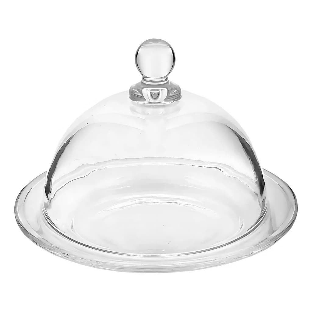 Kit 2 Queijeira Clear de Vidro 14 x 10 cm Transparente