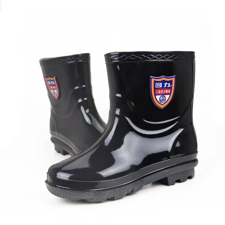 Puxar para trás botas de chuva curtas masculinas à prova d'água antiderrapante borracha sola macia leve Commuter uso ao