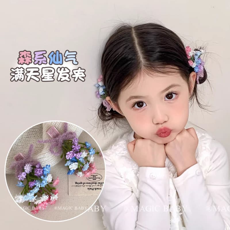 Bang grampo de cabelo borboleta Gypsophila meninas mesmo buquê estilo doce clipe nó lado Fei Xiaohua Yi clipe estilo fad