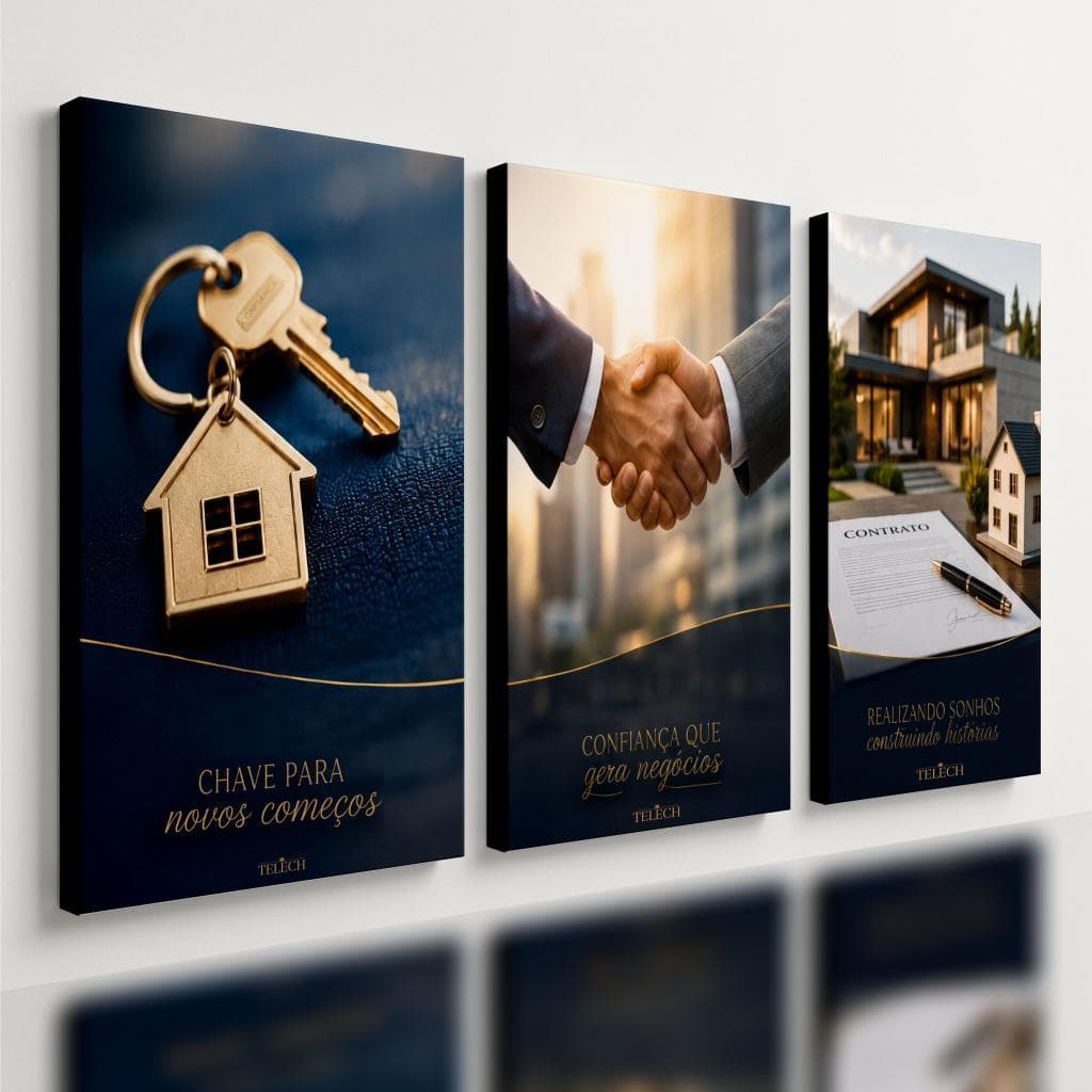 Kit3 Quadro Decorativo Imobiliária Corretor de Imóveis e1