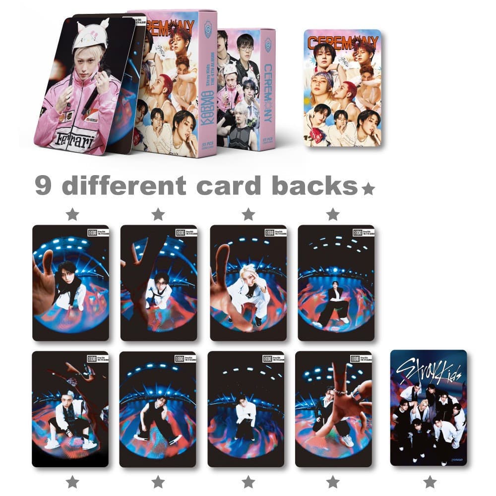 KPOP 55 peças/caixa Stray Kids Ceremonia KARMA Relógio Gigante JJAM Photocards Perfect Day LOMO Card Postcard HY Collect