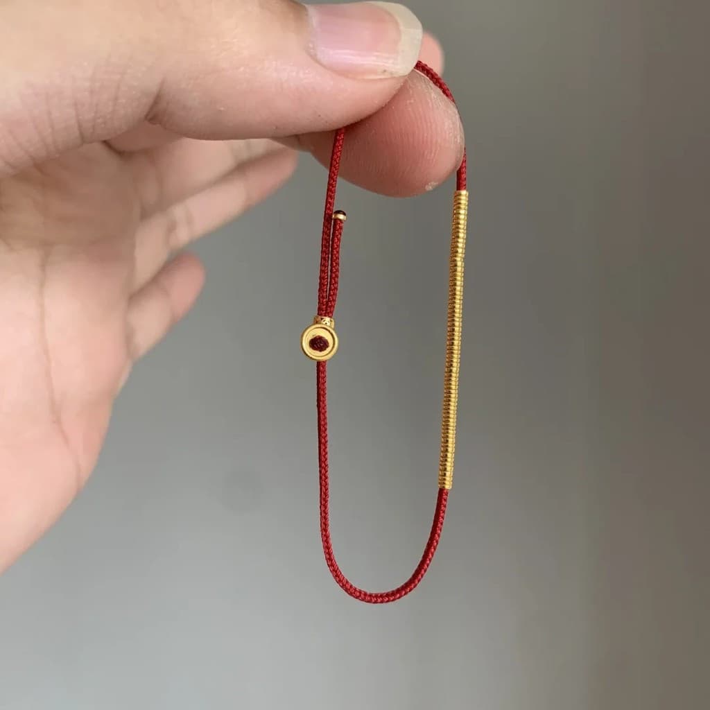 Estilo antigo corda vermelha tibetana pulseira sorte sorte boa sorte contínua minoria All-Match mão jóias
