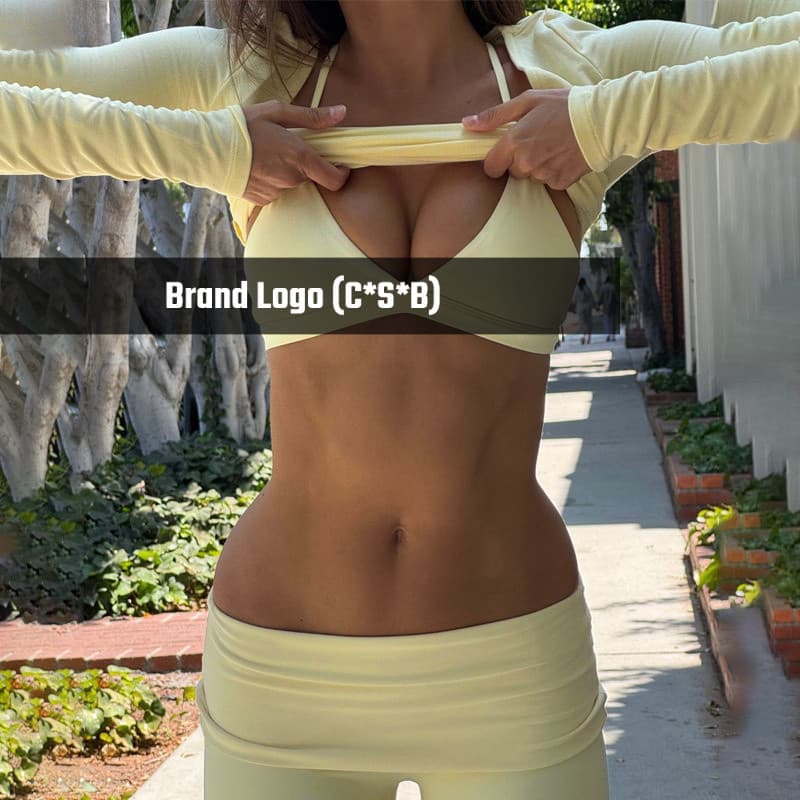 CSBNEO roupas de Yoga lindas costas respiráveis com almofada no peito sutiã com decote em V feminino Fitness correndo se