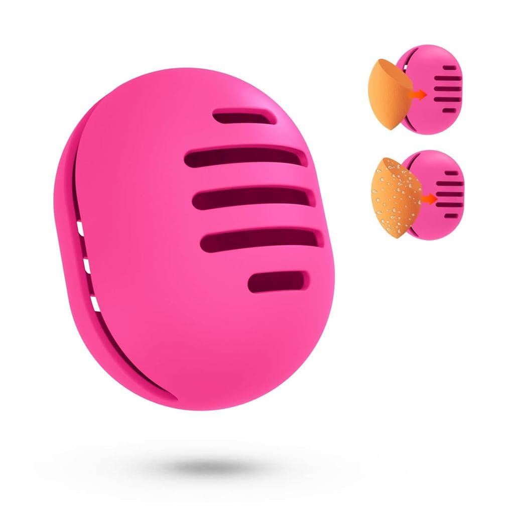 Suporte para Esponja de Maquiagem Fauxomor, Estojo de Silicone Ventilado de 5 Linhas Dupla Face para Esponja de Maquiage