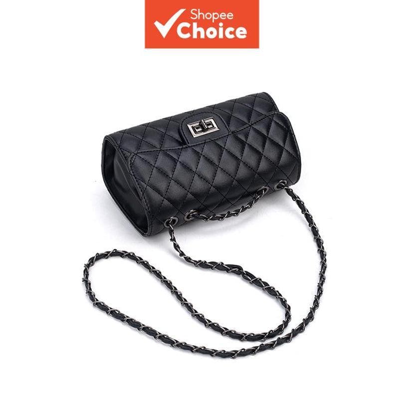 Bolsa Tiracolo Feminina Acolchoada com Corrente, Grande Capacidade, Versátil para o Dia a Dia