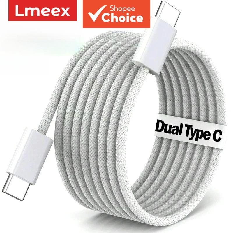 Cabo de carregamento rápido PD, acessórios de cabo USB-C para Type-C de 1 m, compatível com iPhone 15 16 17 Pro Max e