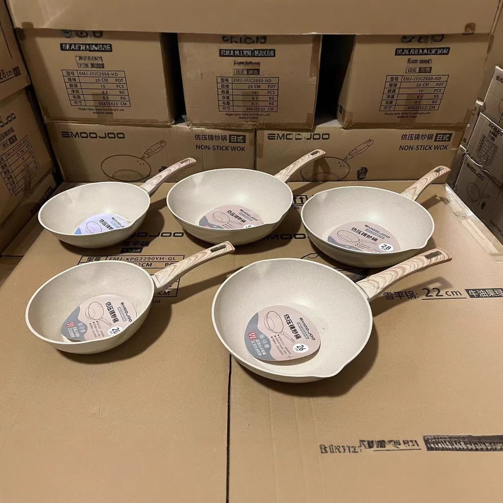 [Estoque pronto] Pedra médica Wok antiaderente frigideira frigideira doméstica WJG