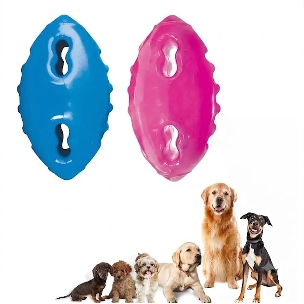 Brinquedo Pet Bola Formato Futebol Americano Rosa Maciça P/ Buscar