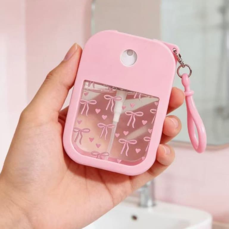 Frasco Spray Portátil Rosa - Design Inteligente, Capa de Silicone, Prático e Recarregável