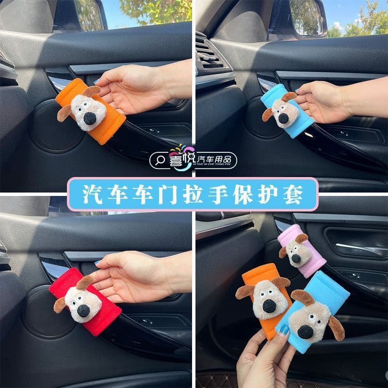 Luvas para maçaneta de carro, desenho animado, capa protetora para maçaneta de porta, Interior do carro, capa para maçan