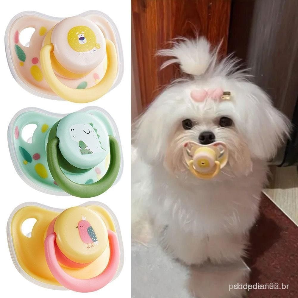 Chupeta Para Animais De Estimação , Resistente À Mordida , Calmante , Brinquedos Dentes , Silicone Limpo , Filhote De Ca