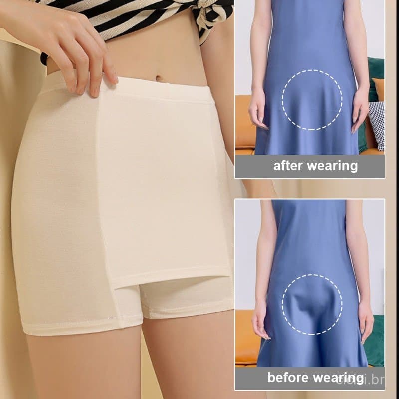 Cobrindo as leggings finas na área triangular com calças de segurança de dupla camada PJRZ