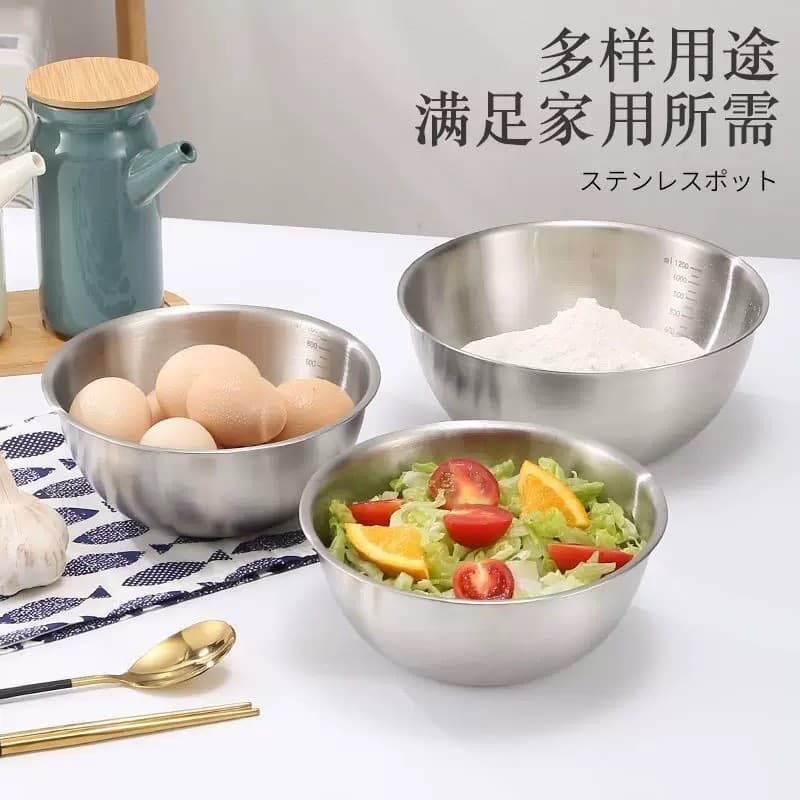 [Novo produto] Bacia de cozinha de aço inoxidável Cozinha Doméstica Bacia de amassar macarrão japonês Bacia de mistura p