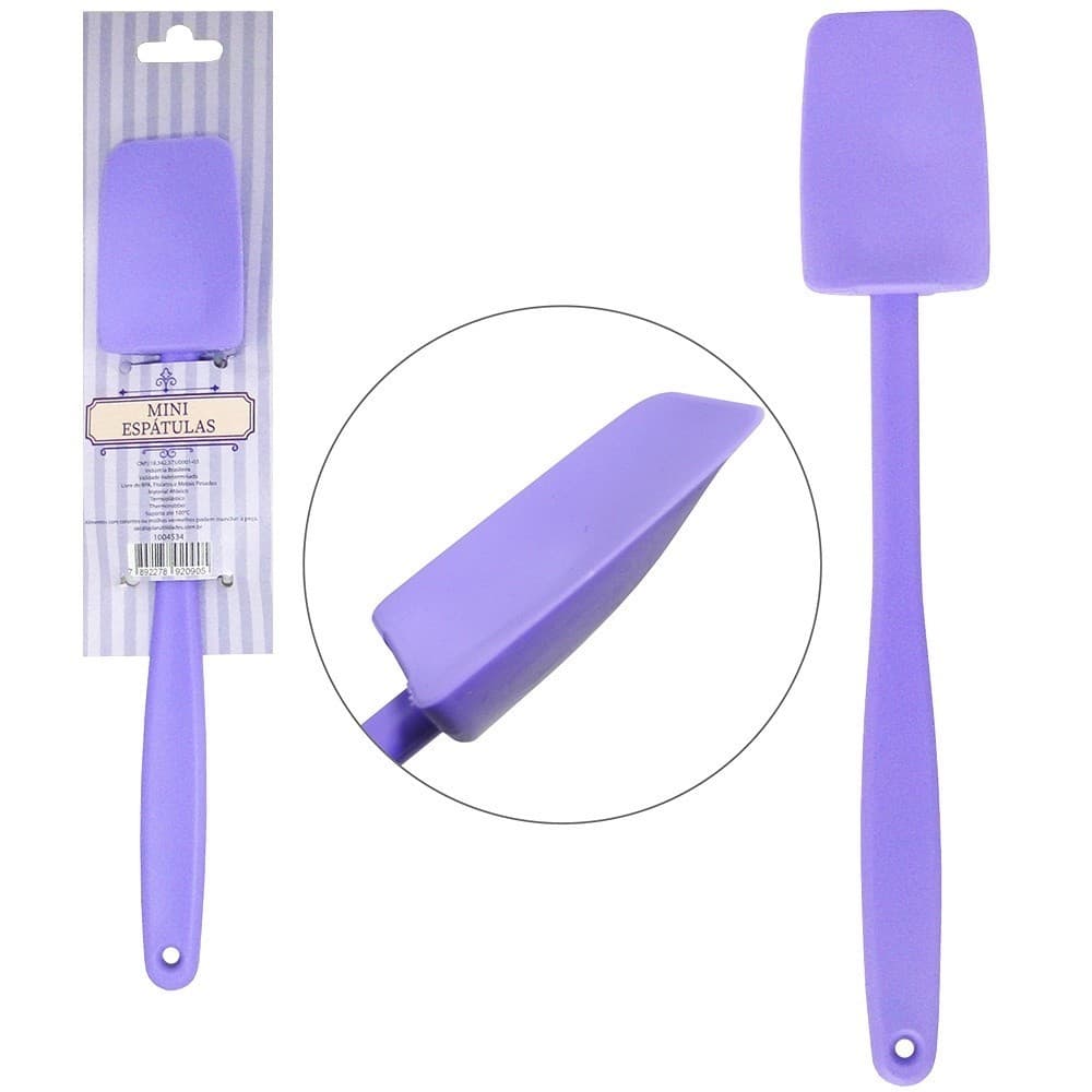 Mini Espátula de Silicone Multiuso Chocolate Lilas