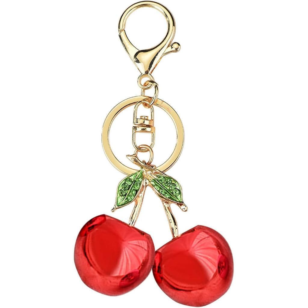 Charmoso chaveiro de cereja, adequado para bolsas, acessório adorável para chaves de bolsa, um presente de aniversário o