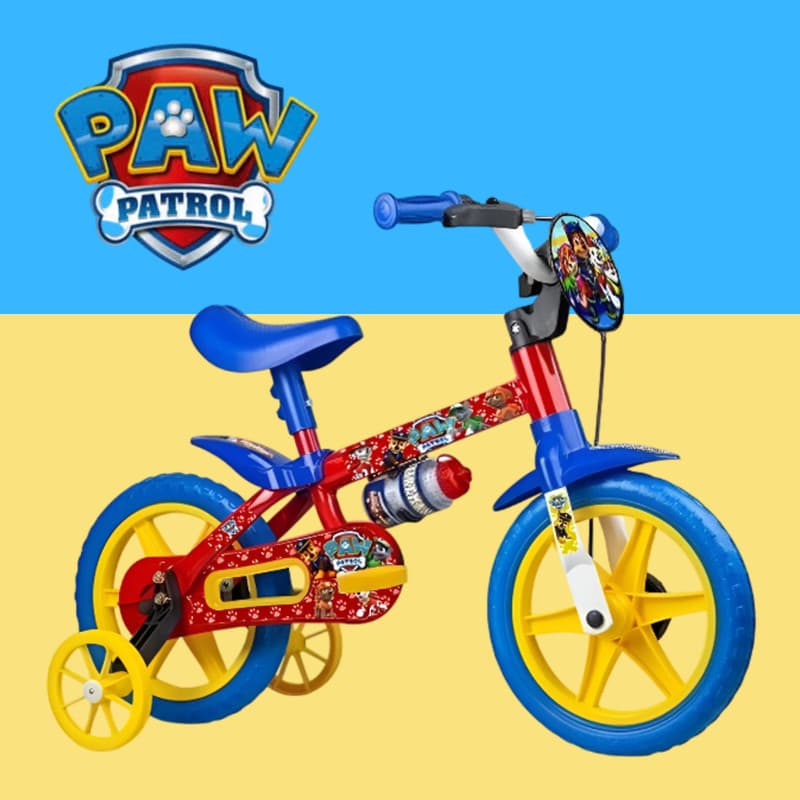 Bicicleta Crianças Patrulha Canina Aprender - Aro 12