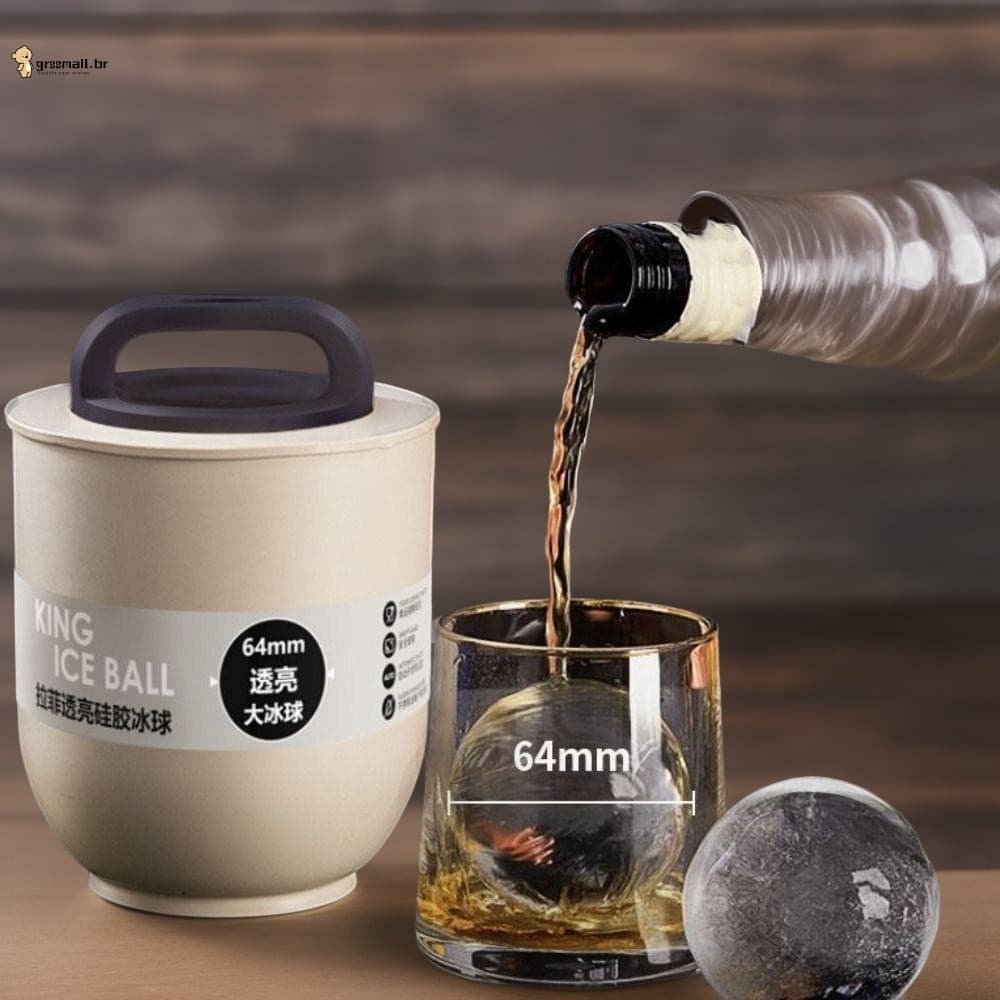 Bandeja De Gelo De Silicone De 64 Mm De Qualidade Alimentar-Molde De Sorvete De Bartender Demolido Fácil