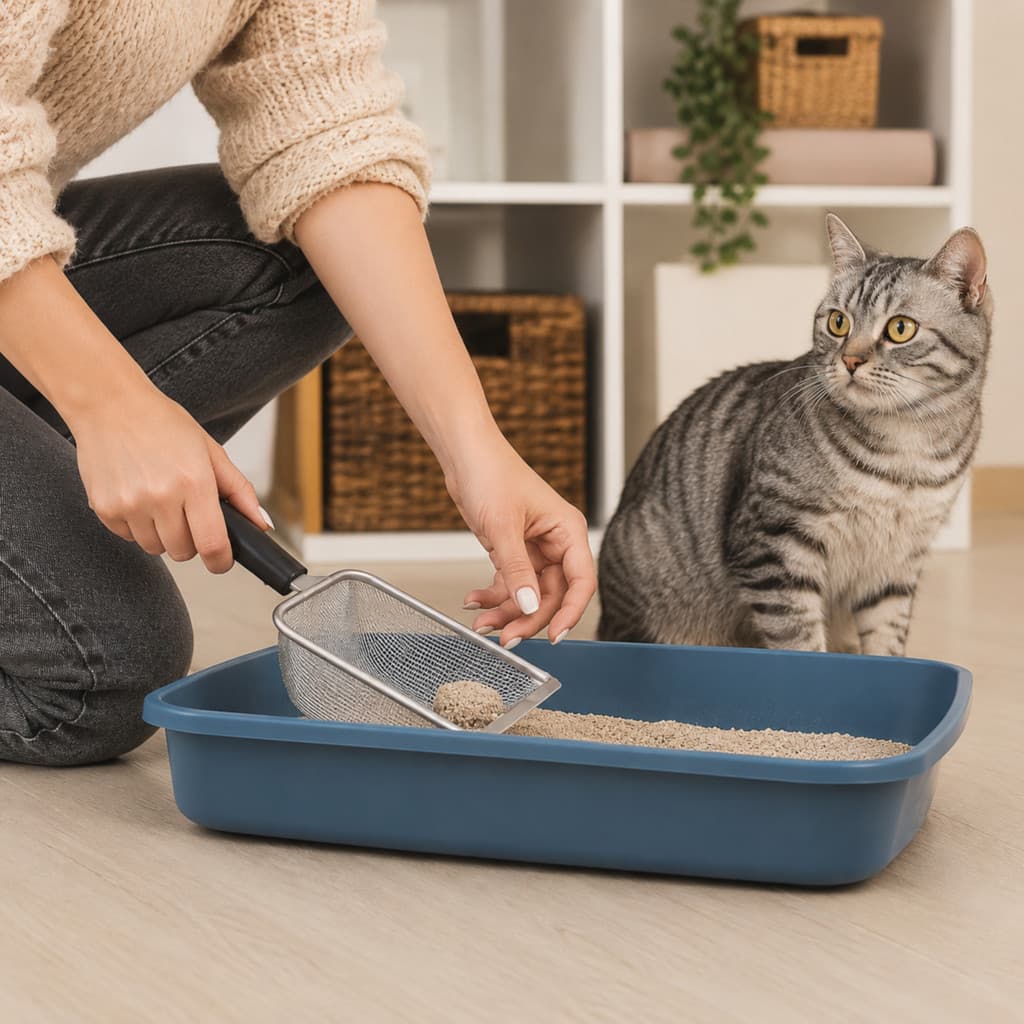 Pá para Areia de Gato em Aço Inox Grande Coletora para Caixa de Areia Pet