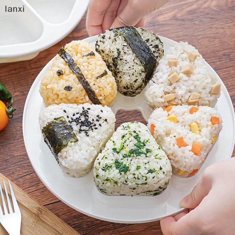 [LANXI] Molde De Sushi DIY Triângulo Fabricante De Bolas De Arroz Bento Caixa Conjunto De Ferramentas De Cozinha