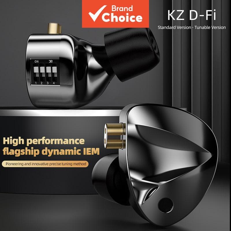 Fones De Ouvido KZ D-Fi Com Fio Interruptor De Ajuste De 4 Níveis Metal HiFi Bass Intra-Auriculares Monitor Esportivos C
