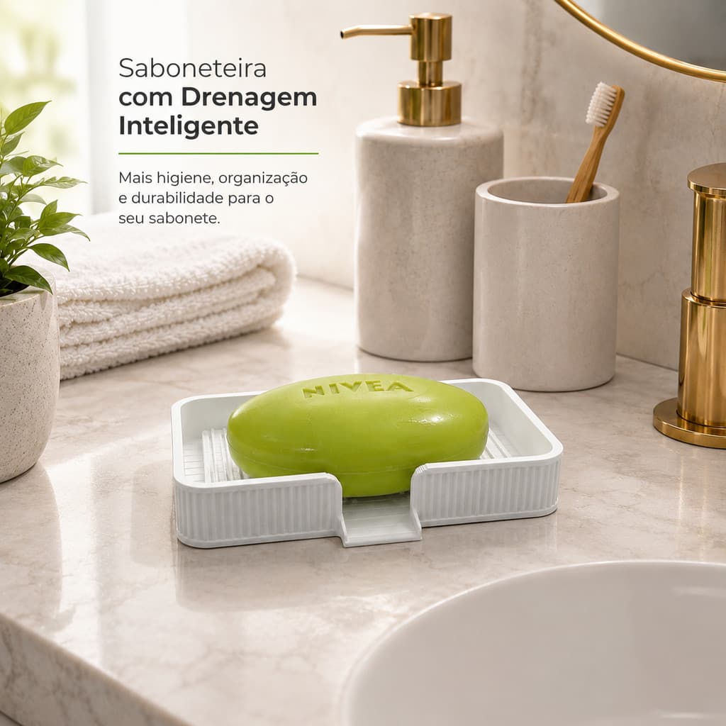 Saboneteira Drenável Moderna Para Banheiro Inteligente