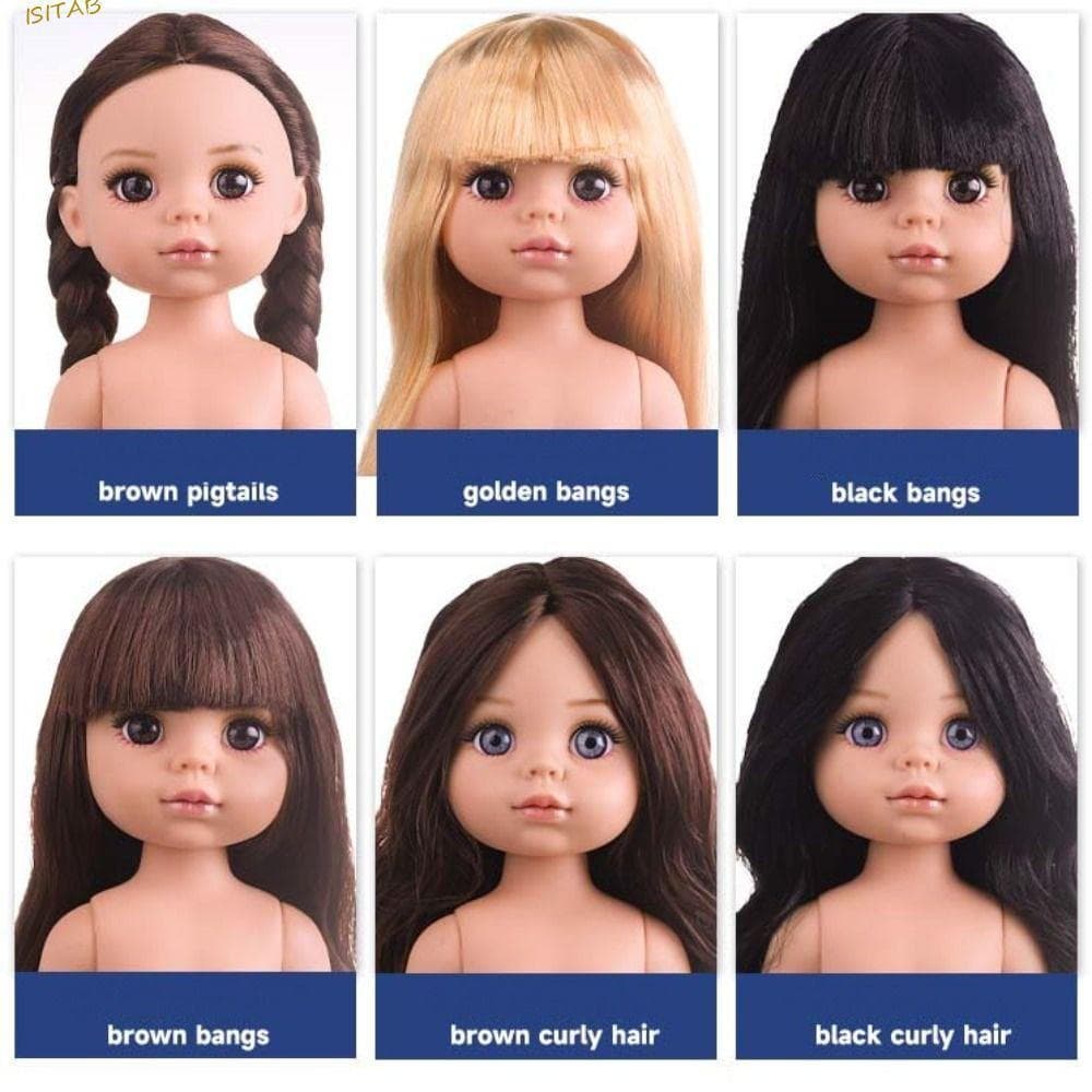 Boneca de Menina ISITAB BJD, Cabelo Loiro, Olhos Marrons, 12 Polegadas, 30 cm de Altura, 3 Cores de Humanoide Articulado
