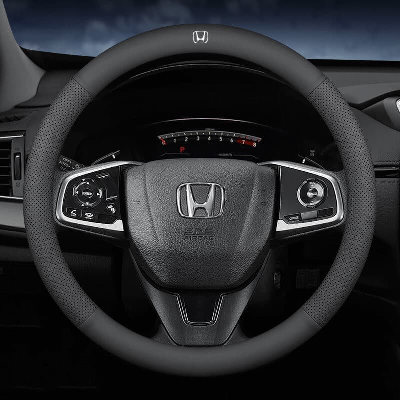 Honda Jazz City Civic Accord BRV HRV CRV Odyssey Vezel FIT Capa Decorativa de Couro para Volante Proteção do Volante Ace