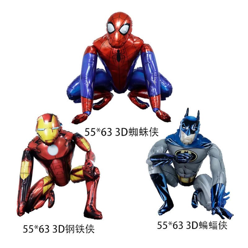 Festa Balão Alumínio 3D Homem-Aranha Homem de Ferro Batman Decoração Aniversário Infantil