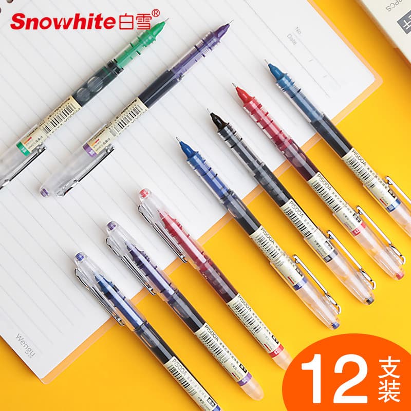 Caneta Rollerball líquida reta Baixue Caneta de secagem rápida de 0.5 mm Caneta tinteiro de gel com agulha completa