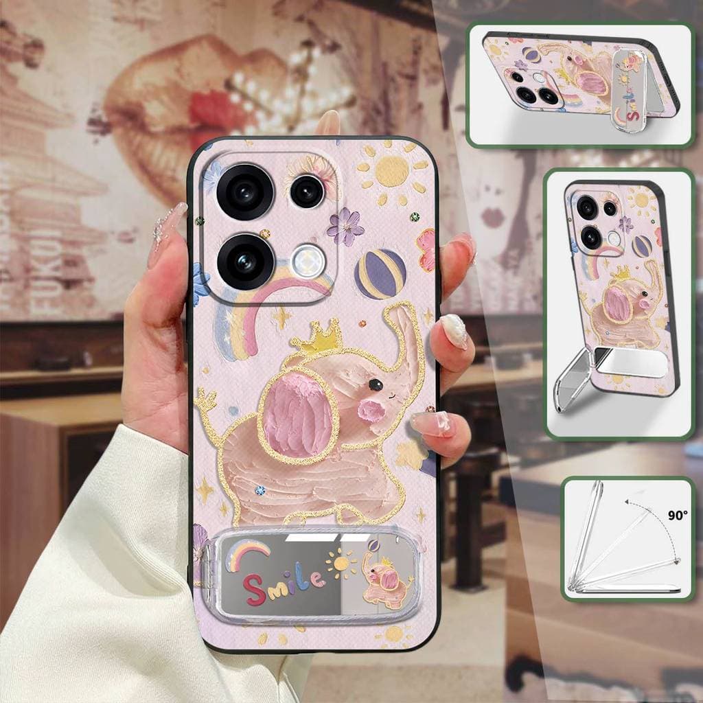 Capa De Telefone Com Suporte À Prova D'água Para OPPO Reno16 5G China Envoltório Completo Tridimensional Desenho Animado