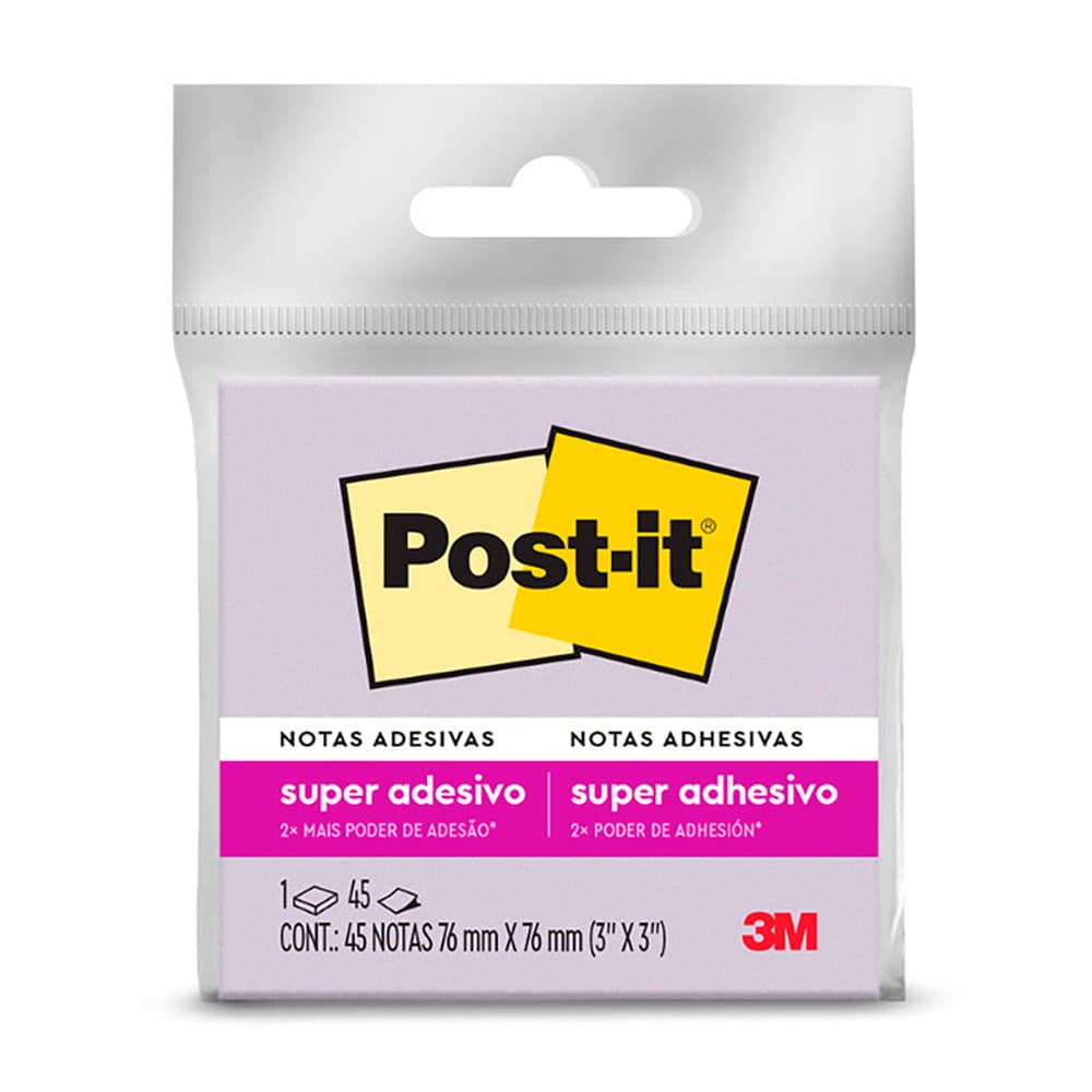 Bloco de notas super adesivas Post-it Roxo 76x76mm 45 folhas 3M