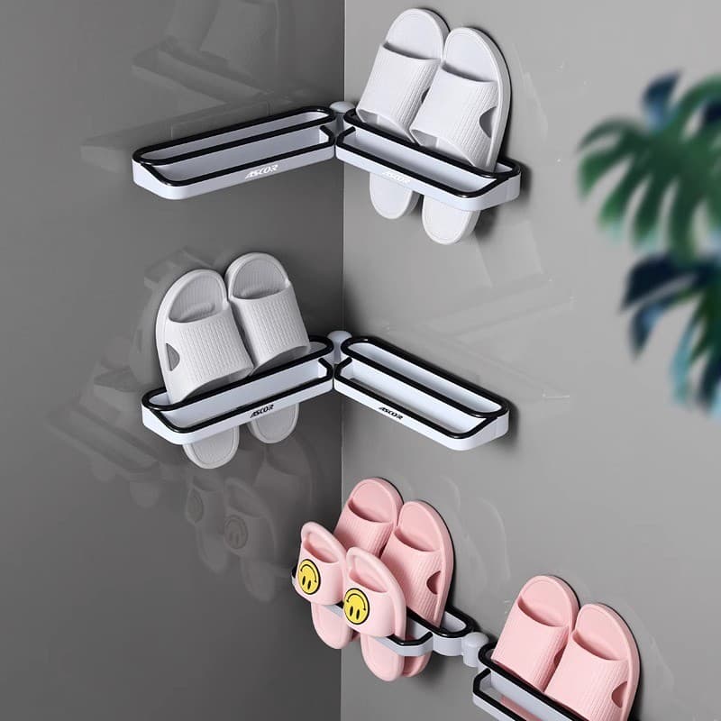 Suporte para chinelos de banheiro, prateleira de drenagem montada na parede sem furos para armazenamento no banheiro, su