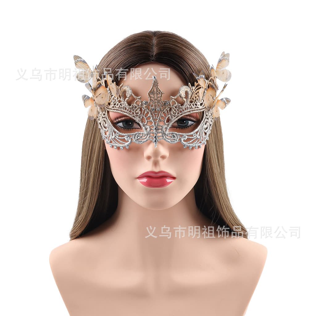 2026 Novo Estilo Dot Diamond Butterfly Mask Halloween Half-Face Mask Feel Princess Mask20260723