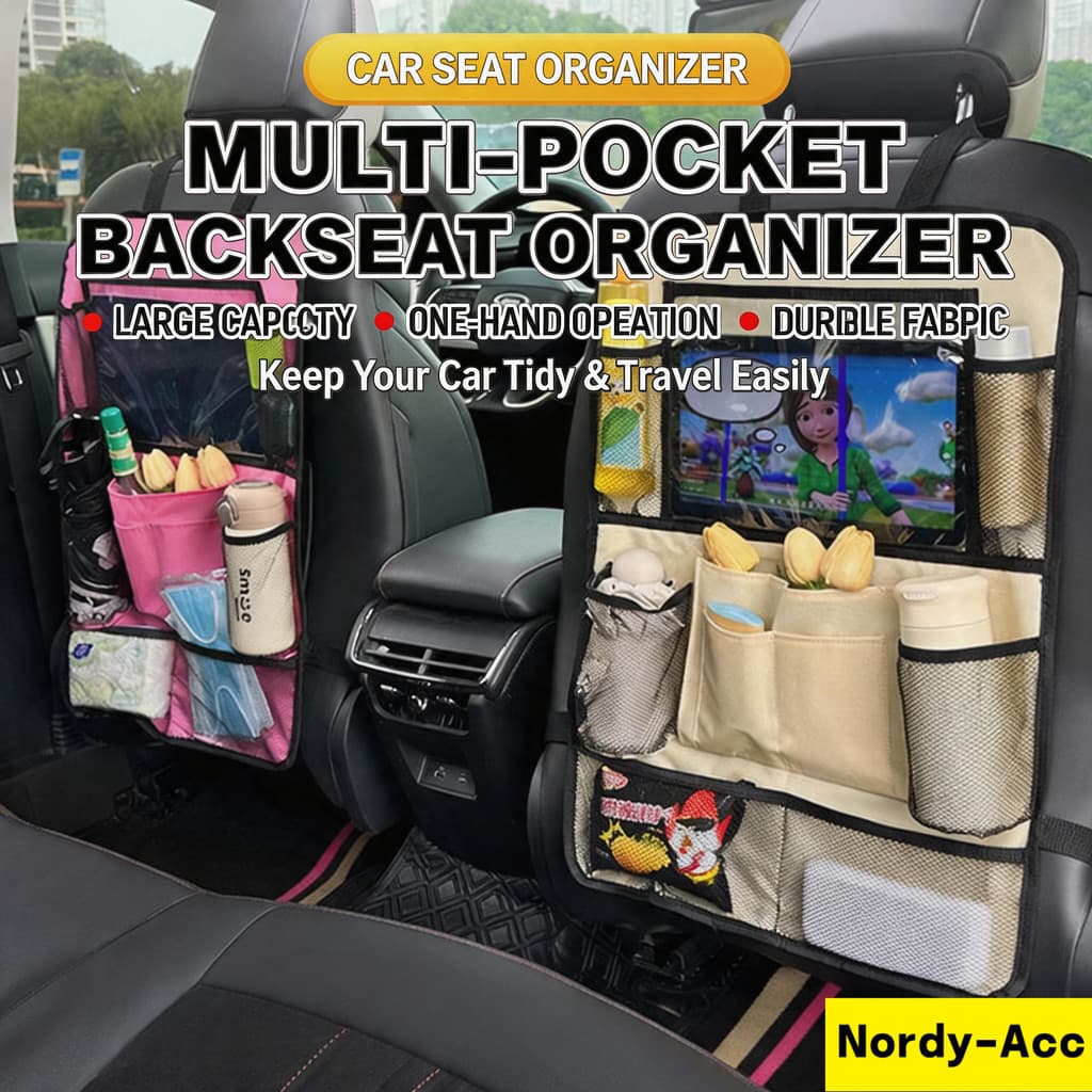 Organizador Multifuncional Para Pendurar Nas Costas Do Assento De Carro-Bolsa De Armazenamento Espaçosa Serviços Pesados
