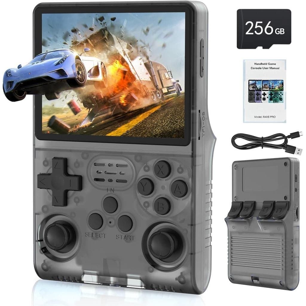 FVBADE [30000 em 1] R40S PRO Console de Jogos Portátil com Tela IPS de 3,5 polegadas, Mini Console Retro, de 380