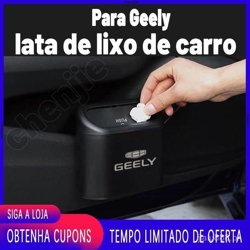 Lixeira Portátil Multifuncional de Alta Qualidade para Carros Geely ABS/ Caixa de Areia para Gatos/ Organizador de Armaz