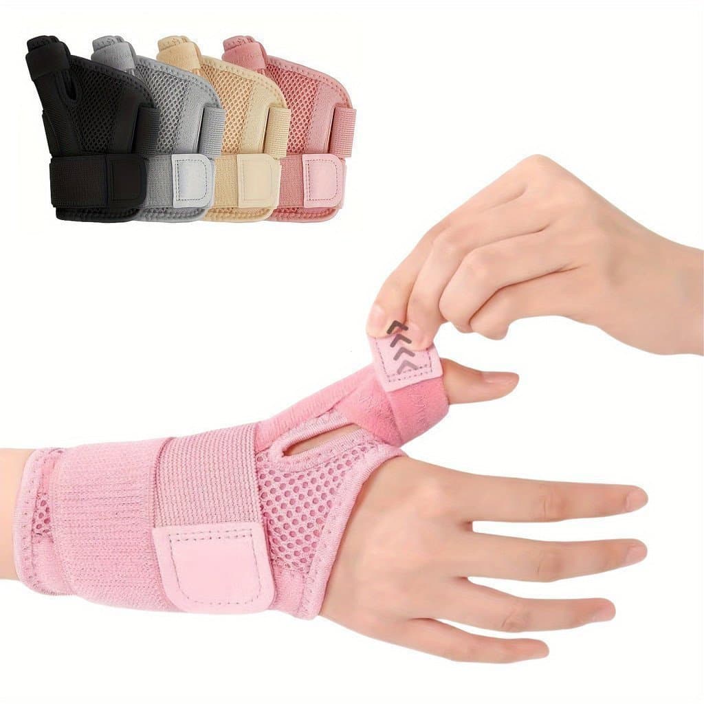Suporte de Pulso Respirável com Tala Flexível para Tendinite e Artrite, Correias Ajustáveis WA5K PJKS