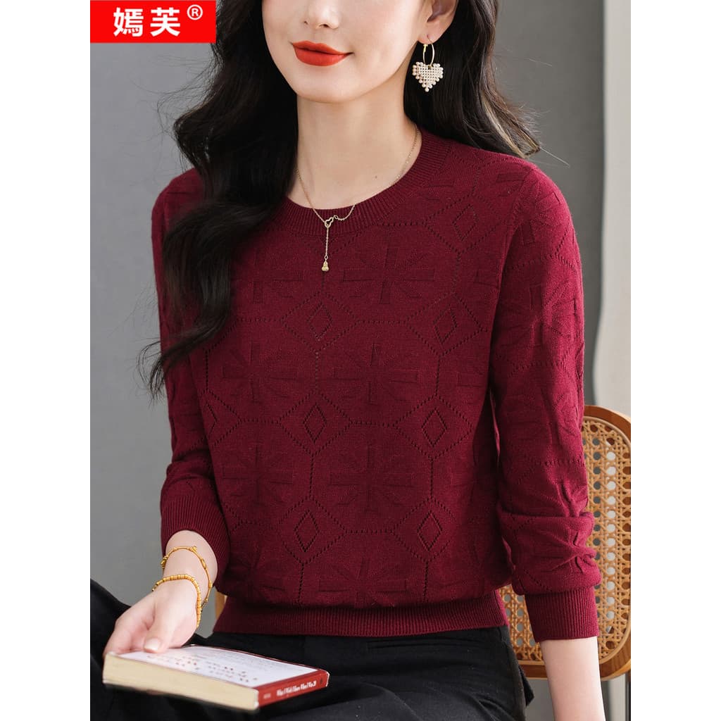 Primavera Wear feminino em torno do pescoço pulôver camisola estilo coreano início do outono novo estilo solto camisola
